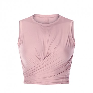 2021 spring and summer new product post-waist tape yoga vest solid color cross pre-moisture wicking fitness yoga clothing