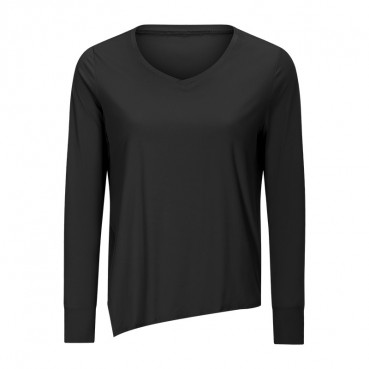 Autumn and winter new European and American women simple casual sports long-sleeved open waist spings dry breath naked yoga clothing