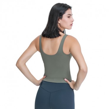 2021 Spring and Summer New Products V-Calenders Yoga Little Vest U-Type Beauty Bear Naked Strike Slimming Yoga Suit
