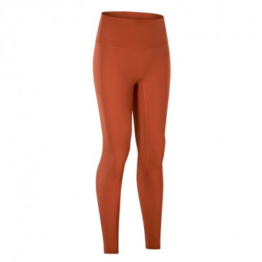2021 European and American new products without T line invisible yoga pants double-sided grinding honey hips hip high waist nine pants women