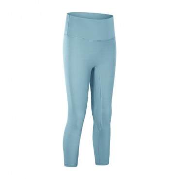 Spring and summer new non-angle launched naked yoga seven pants high waist hip slim slimming sports fitness trousers women