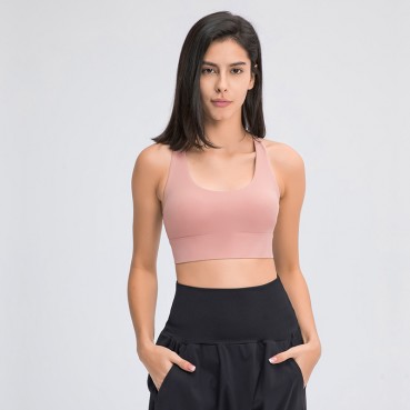 2021 spring and summer new double-sided grinding sports underwear female multi-strap cross-like backrest anti-vibration bra