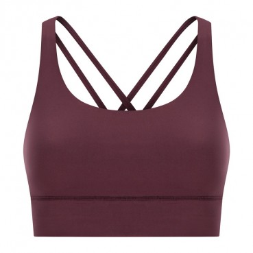 2021 spring and summer new cross-like back yoga text chest grinding naked high strength shockproof upper, sports lingerie