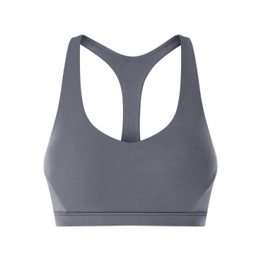 2021 Spring and Summer New Sexy V-neck sports bra gathered breathable Y words beautiful back solid color sports clothes women