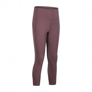 2021 spring and summer new sports tight seven pants women's high waist hip three-dimensional splicing line fitness yoga pants