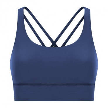 2021 spring and summer new cross-like back yoga text chest grinding naked high strength shockproof upper, sports lingerie