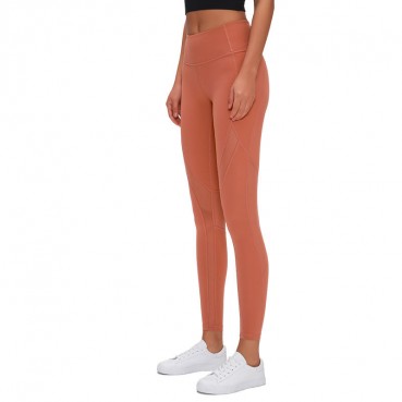 Spring and summer new stitching mesh grinding yoga pants high waist hip quick dry breathable sports nine pants female Europe