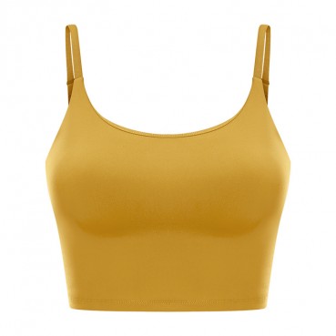 2021 new grinding naked half cut out yoga clothing with chest pad classic card buckle beauty back tape yoga vest