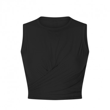 2021 spring and summer new product post-waist tape yoga vest solid color cross pre-moisture wicking fitness yoga clothing