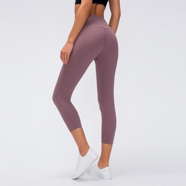 2021 spring and summer new sports tight seven pants women's high waist hip three-dimensional splicing line fitness yoga pants