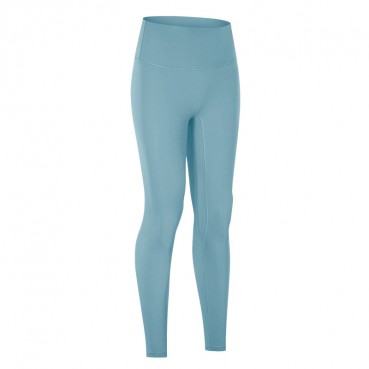 2021 European and American new products without T line invisible yoga pants double-sided grinding honey hips hip high waist nine pants women