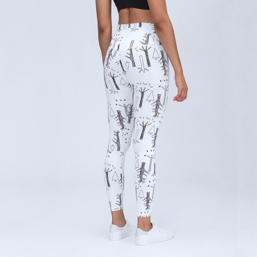 2021 spring and summer new yoga pants female hips sports fitness clothes slimming tight high waist small foot nine pants