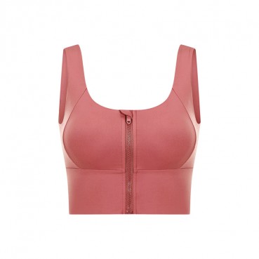 2021 spring and summer new fashion wild zipper sports underwear female gather shock absorbing