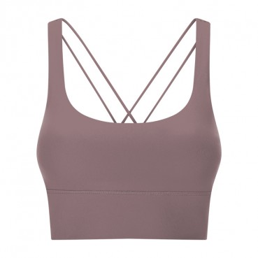 2021 spring and summer newbie strap shockproof sports underwear female gather breathable plus width pose yoga sports bra