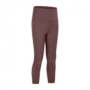 2021 spring and summer new double-sided grinding yoga pants female hips fitness quick-drying force running sports seven pants