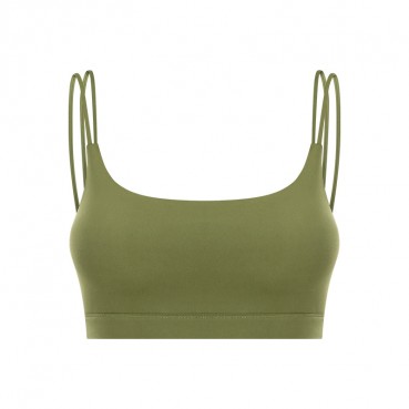 2021 spring and summer new solid color double straps U college sports bra pace a pair running fitness sports underwear