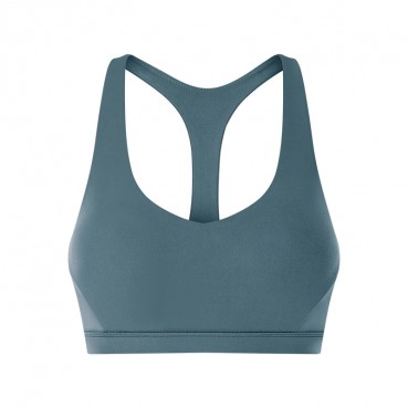 2021 Spring and Summer New Sexy V-neck sports bra gathered breathable Y words beautiful back solid color sports clothes women