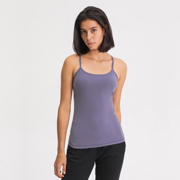 2021 spring and summer new with chest mat yoga vest female sexy y words beautiful back force sports long version yoga clothing