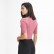 2021 spring and summer new product slim thin short sports fitness middle sleeves Europe and the United States simple solid color women yoga clothing