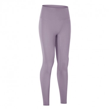 2021 European and American new products without T line invisible yoga pants double-sided grinding honey hips hip high waist nine pants women