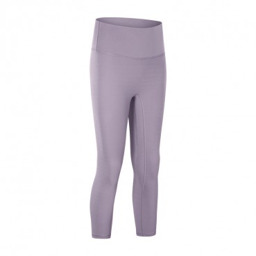 Spring and summer new non-angle launched naked yoga seven pants high waist hip slim slimming sports fitness trousers women