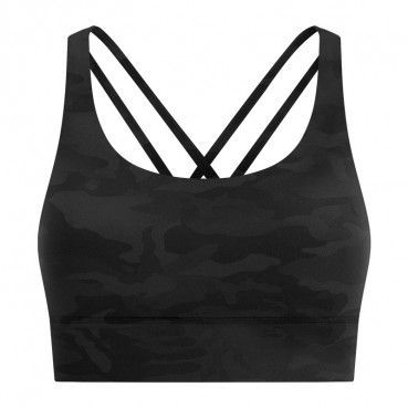2021 spring and summer new cross-like back yoga text chest grinding naked high strength shockproof upper, sports lingerie