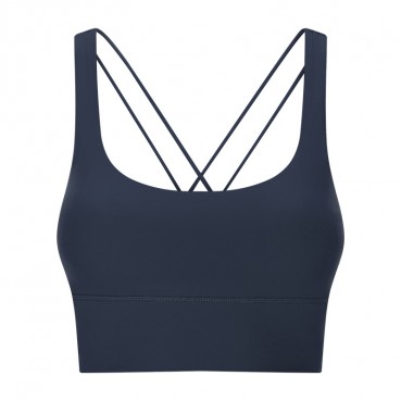 2021 spring and summer newbie strap shockproof sports underwear female gather breathable plus width pose yoga sports bra