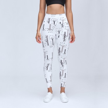 2021 spring and summer new yoga pants female hips sports fitness clothes slimming tight high waist small foot nine pants