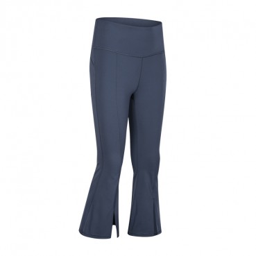 2021 spring and summer new speaker wide-leg yoga pants double-sided grinding elastic slim dance sports seven pants women