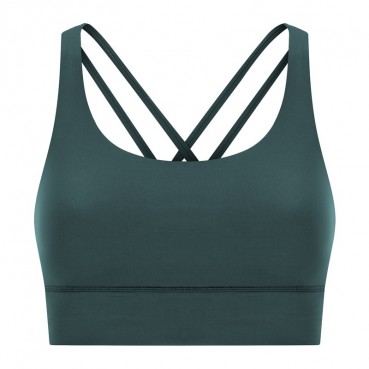 2021 spring and summer new cross-like back yoga text chest grinding naked high strength shockproof upper, sports lingerie