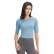 2021 spring and summer new product slim thin short sports fitness middle sleeves Europe and the United States simple solid color women yoga clothing