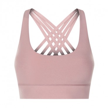 2021 spring and summer new double-sided grinding sports underwear female multi-strap cross-like backrest anti-vibration bra