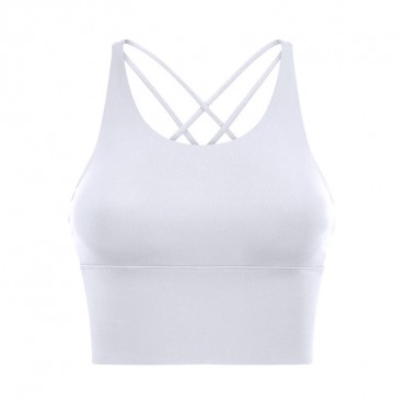 2021 solid color micro shoulder strap cross-like back sports underwear yoga clothing female new velive fitness bra small sling