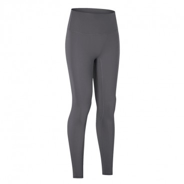 2021 European and American new products without T line invisible yoga pants double-sided grinding honey hips hip high waist nine pants women
