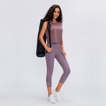 2021 spring and summer new cotton speed dry sports vest female moisture wicking loose breathable short fitness yoga clothing