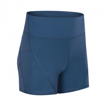 2021 spring and summer new stitching yoga shorts female peach hip training quick-drying force tight sports three pants