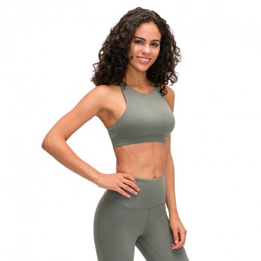 2021 spring new pull high round neck sports underwear female cross beauty back to jog's yoga fitness bra