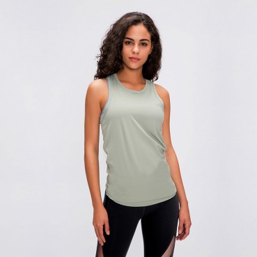 2021 spring and summer new naked skin-friendly straps vest female bow beautiful back loose breathable running sports blouse