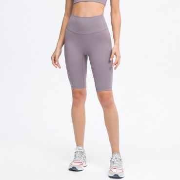 2021 spring and summer new non-T line double-sided grinding yoga pants stretch slim outdoor sports five pants women