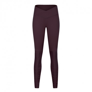 Autumn and winter new high waist yoga pants female personality cross waist slim fitness trousers foot thread pleated nine pants