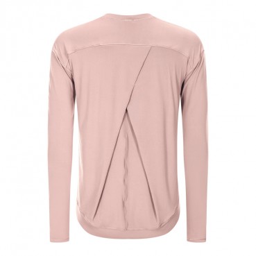 Europe and the United States autumn and winter new lines stitching sports long sleeve female solid color simple casual back piece cross interior yoga clothing