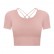 2021 Summer new bowl short paragraph chest mat yoga T-shirt female hollow beauty back outdoor casual sports short sleeves