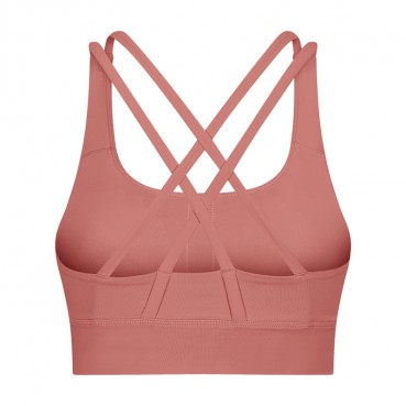2021 spring and summer new classic shockproofing inner clothing female cross-like back gathered running yoga fitness bra