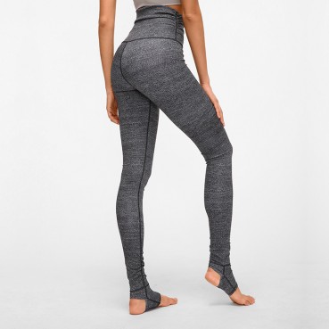 Autumn and winter new high waist hip yoga pants women's waist pleated stretch slim slimming dance sports stepping trousers