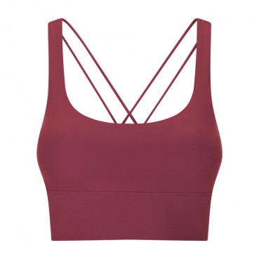 2021 spring and summer newbie strap shockproof sports underwear female gather breathable plus width pose yoga sports bra