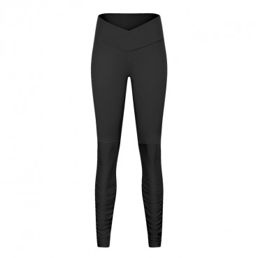 Autumn and winter new high waist yoga pants female personality cross waist slim fitness trousers foot thread pleated nine pants