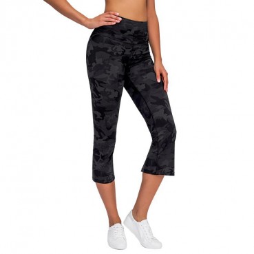 2021 Europe and the United States new high waist hip sports fitness seven pants female micro-inductive stretch slim yoga pants