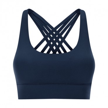2021 spring and summer new double-sided grinding sports underwear female multi-strap cross-like backrest anti-vibration bra