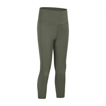 2021 spring and summer new double-sided grinding yoga pants female hips fitness quick-drying force running sports seven pants