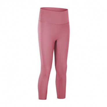 Spring and summer new non-angle launched naked yoga seven pants high waist hip slim slimming sports fitness trousers women